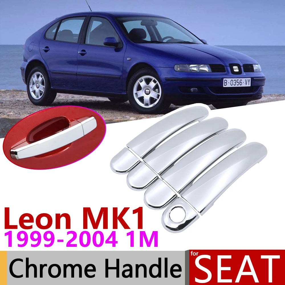 Для Seat Leon MK1 1 м 1999~ 2004 Роскошная хромированная наружная дверная ручка, крышка, автомобильные аксессуары, наклейки, набор отделки 2000 2001 2002 2003