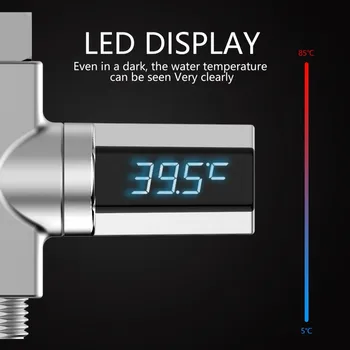 

Led Display Water Shower Thermometer LED Display Home Water Shower Thermometer Flow Water Temperture