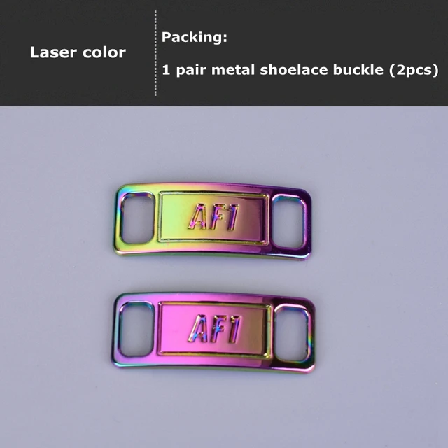 Air Force One Shoelace Buckle Metal Shoelaces AF1 Shoe Accessories Metal Lace Lock Sneaker Kits Metal Lace Buckle Laser color