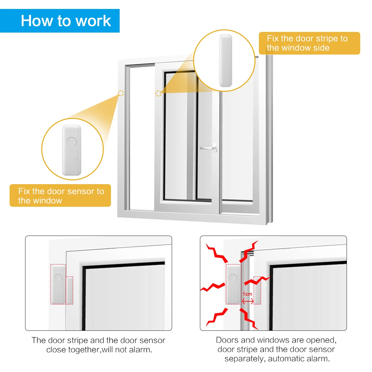 Wireless 433mhz Mini Door Security Sensor Window Open Alert Detector Magnetic Contact Anti Theft for KONLEN Smart Alarm Panels