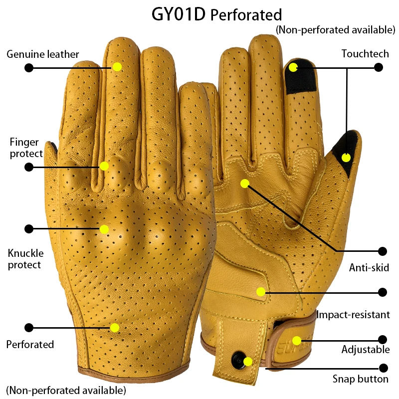 Cycling gloves motorcycle gloves sports gloves leather motorcycle gloves motorcycle gloves leather touch yellow racing cycling for men genuine goatskin motor accessory glove motorbike riding dirt bike