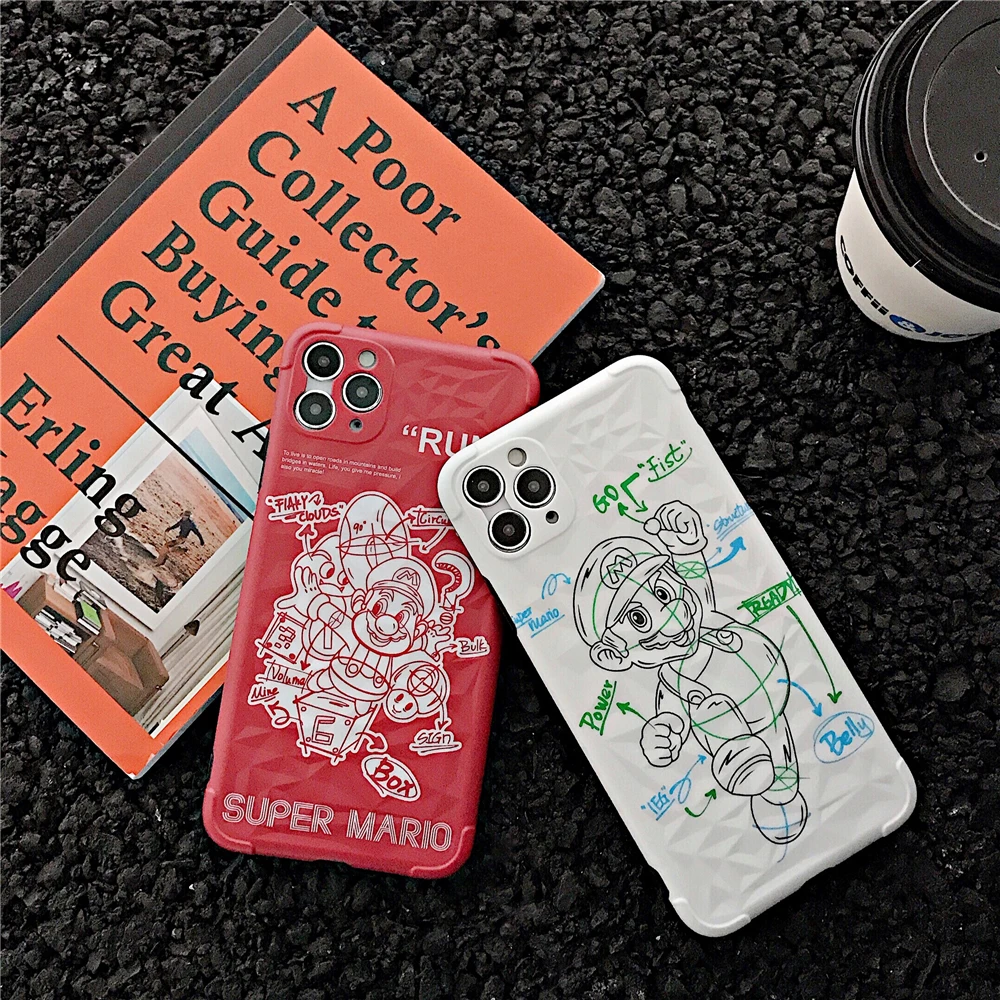 

Phone Cases for Iphone 11pro Max Case Doodling Mario Game Soft Cortex Phone Case Apple Iphone XSmax/XR/8/7Plus Case Phone Bags
