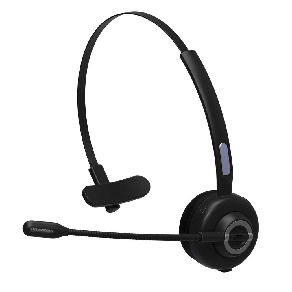 Wireless 5 0 Business Call Intelligent Noise Cancelling Call Headset Black with Charging Stand Convenient