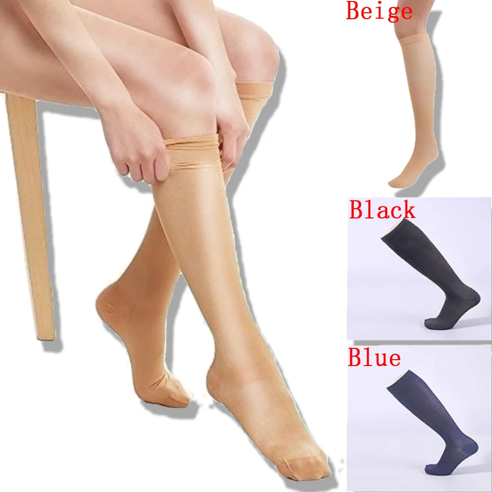 

Compression Stockings Stretch Pressure Nylon Varicose Vein Stocking Leg Relief Pain Pain Knee High Support Thigh-High 3 Pairs