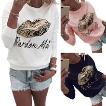 Женский пуловер, топы, рубашка, толстовка, осень, круглый вырез, длинный рукав, женские блузки, рубашка, белая, с буквенным принтом, с бисером, повседневная, Camisa D30