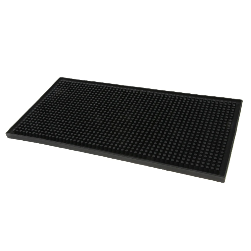 MagiDeal Black Rubber Beer Bar Runner Spill Mat for Home Pub Cafe Party Bar Accessories for collecting spilled liquid 30x15x1cm