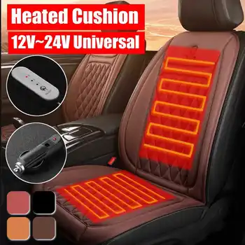 

12V 24V Fast Heated & Adjustable Car Electric Heated Seat Cover Car Styling Winter Pad Cushions Auto Covers Flannel &Cotton