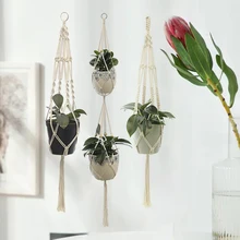 Handcrafted Rope Plant Hangers Flexible Woven Design Stand for Indoor Outdoor Yard Garden Balcony Decor Gift for Weddings Party