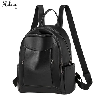 

Aelicy 2020 New Women Ladies Backpacks Fashion Bagpack Girls Mochila Feminina Headset Hole Plecak Patchwork Backpack Bags