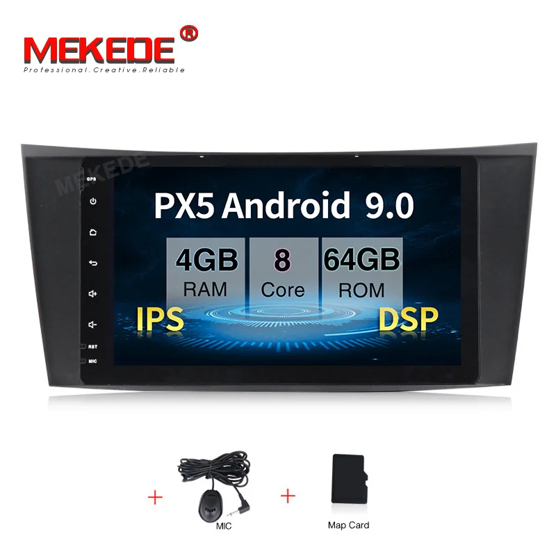 MEKEDE DSP ips 4G Android 9,0 автомобильный dvd-плеер для Mercedes Benz E-class W211 E200 E220 E300 E350 E240 E270 E280 класс CLS W219 - Цвет: 64G CAR DVD