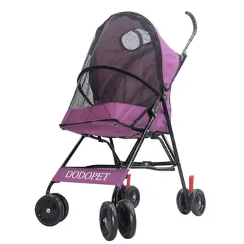 

Portable Folding Pet Stroller Dog Cat Teddy Cart Cage Four Wheels For Outdoor Travel Free Installation Pet Carrier