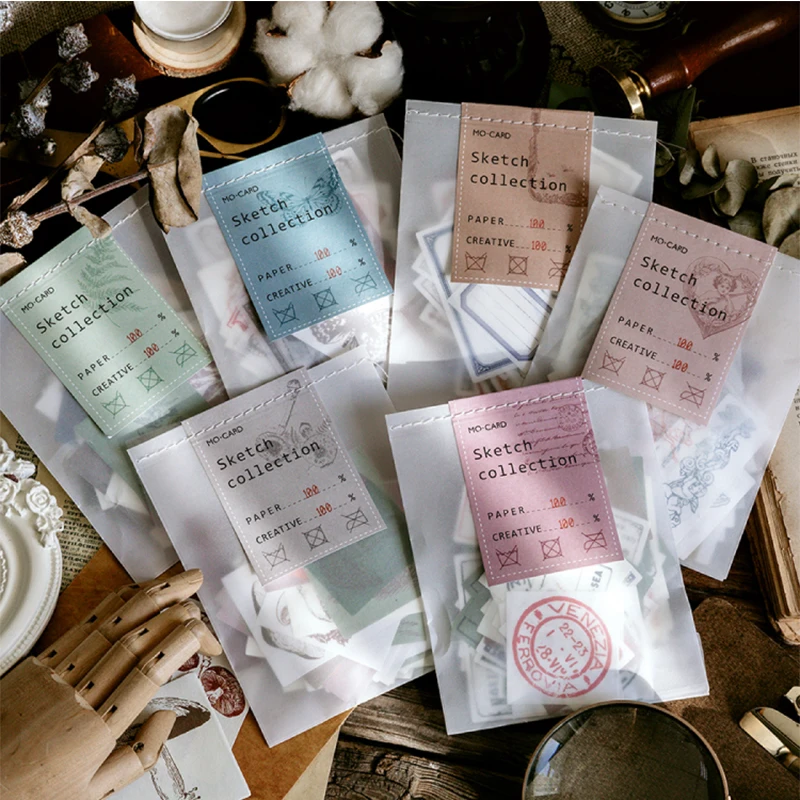 100 шт./лот винтажный растительный штамп бумажный стикер декоративный дневник