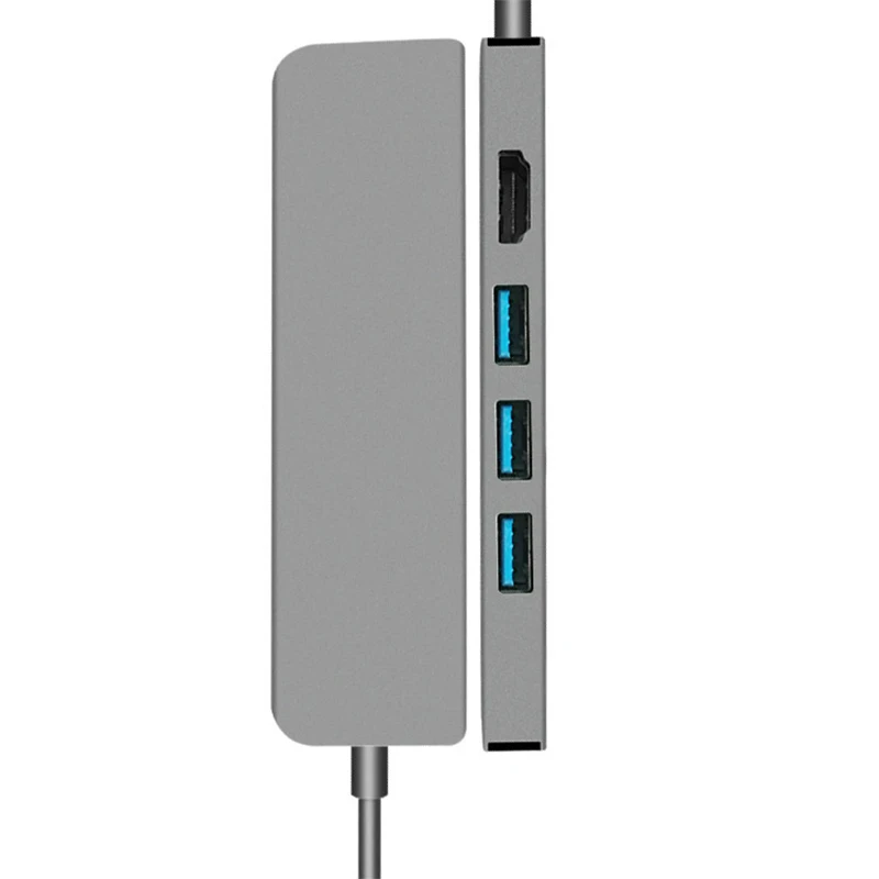 USC type C концентратор к HDMI 4K 30HZ 3 USB 3,0 USBC PD быстрая зарядная док-станция алюминиевый сплав Расширенный концентратор для Macbook