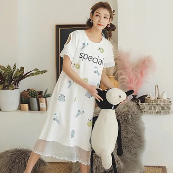 

100% Cotton Maternity Nursing Night Dress Summer Breastfeeding Nightgown For Pregnant Women Pregnancy Sleepwear Lounge Wear