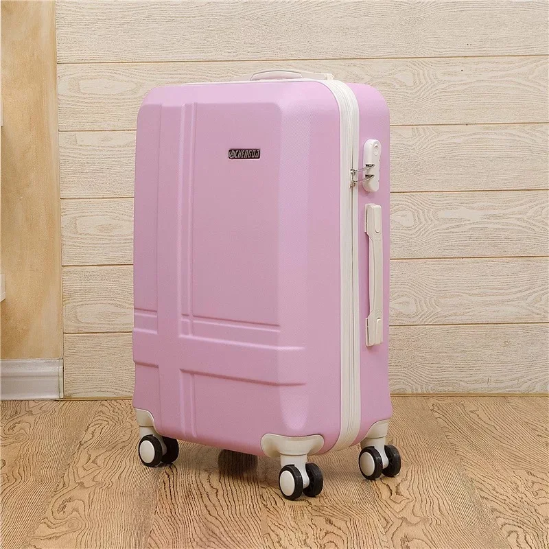 20''24 дюймов чемодан на колесиках для путешествий багаж кабины ручной клади вращающиеся колеса Для женщин набор багажных чемоданов на чемодан на колесах для путешествий - Цвет: Pink
