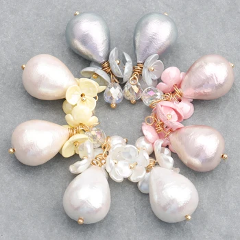 

Sanying M760 Charm 18k gold plated handmade cotton pearl diy pendant earrings jewelry making jewelry accessories 6pcs/lot
