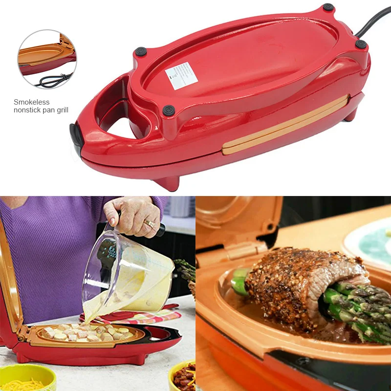 Electric Grilling Machine Plate Grill and Panini Press Plate BBQ Non-Stick Pan LXY9