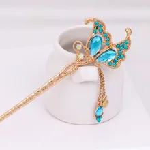 Винтажные женские заколки для волос в китайском стиле, разноцветные стразы, свадебная заколка для волос, аксессуары для ювелирных изделий, подарки