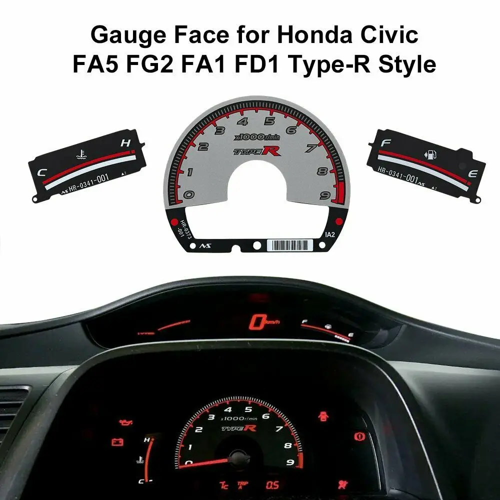 TYPE R Gauge Cluster Face for Honda Civic FA1 FD1 FA5 FG2 