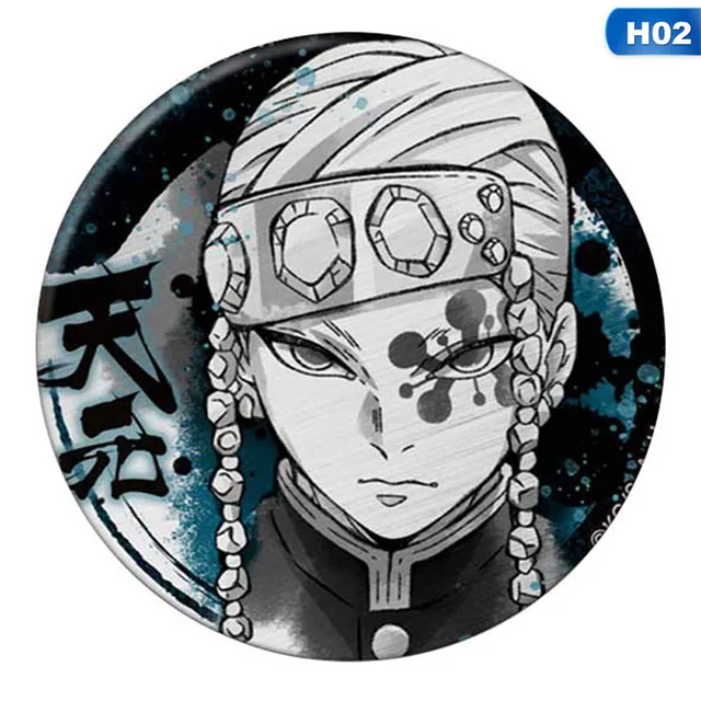 5.8CM Tinplate Tanjirou Icon Collection Breastpin For Backpacks Anime Badges Demon Slayer: Kimetsu No Yaiba Cosplay Brooch Pins BRH4846H02