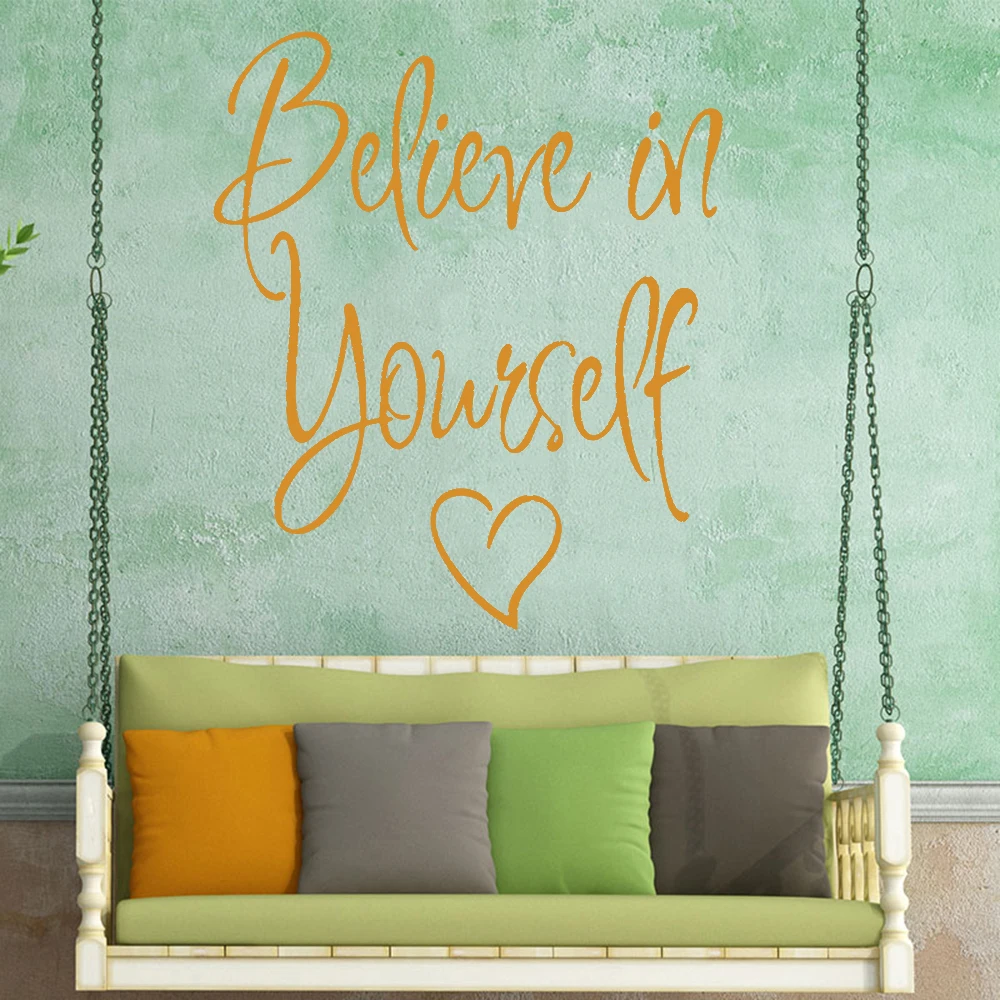 

Heart-shaped Motivational Quotes Sentences Phrases Vinyl Wall Sticker For Company School Livingroom Removable Decor Decal HQ1031