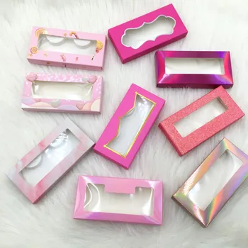 

FDshine Hot Sale Pink Soft Paper Eyelash Boxes 20pcs/lot 50pcs/lot Empty Packaging Fit 25mm 27mm Long Eye Lash