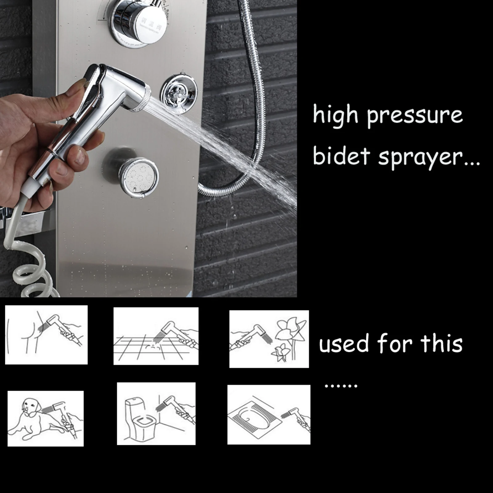 SHBSHAIMY черный/матовый 6-способов душевой Панель Колонка светодиодный ...