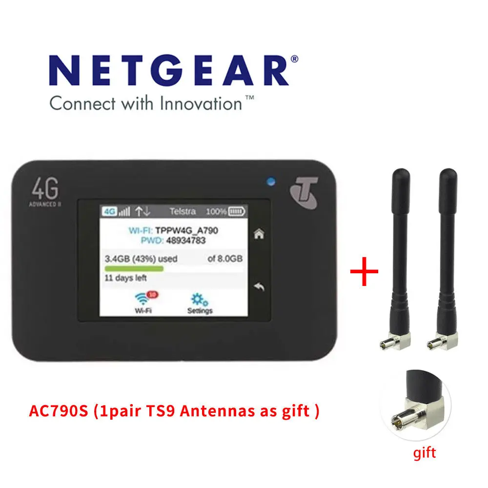 

WiFi Hotspot 4G Unlocked Netgear AirCard AC790S LTE Mobile Router 4G Antenna