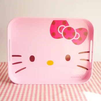 

Cute Kitty Cat Lovely Fruit Plate Thickening Cartoon Japanese Plates Plastic Cake Tray Helloo Kitty Snack Plates Pink Candy Dish