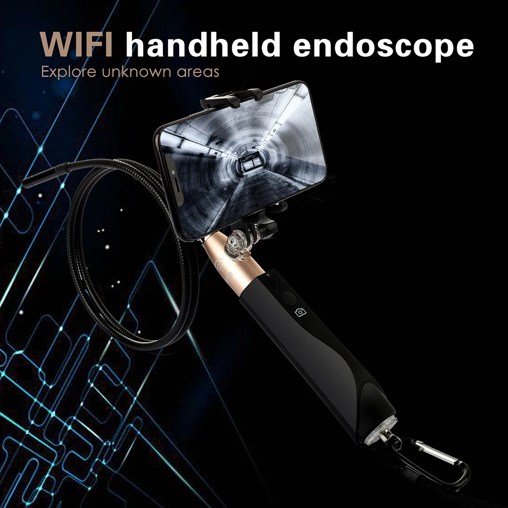 

KKMOON Wireless Endoscope with Phone Holder 8mm Lens HD WiFi Borescope Inspection Camera Waterproof for iOS Android Smartphones