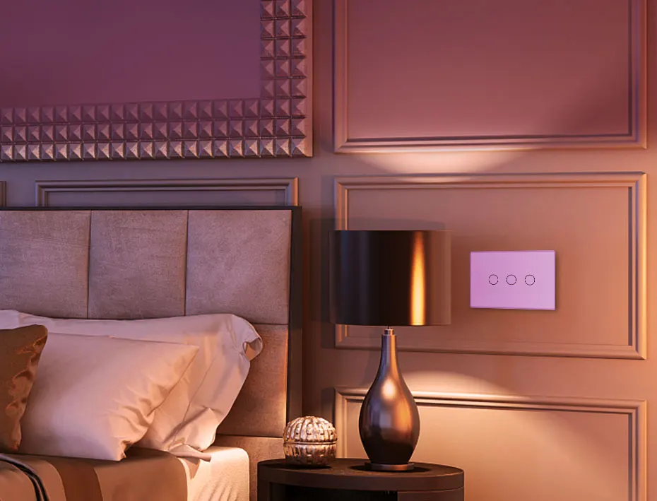 livolo padrão interruptor de painel de vidro de cristal interruptor de luz de controle de toque