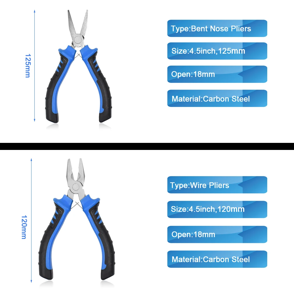 NEWACALOX 8PC Mini Pliers 4.5