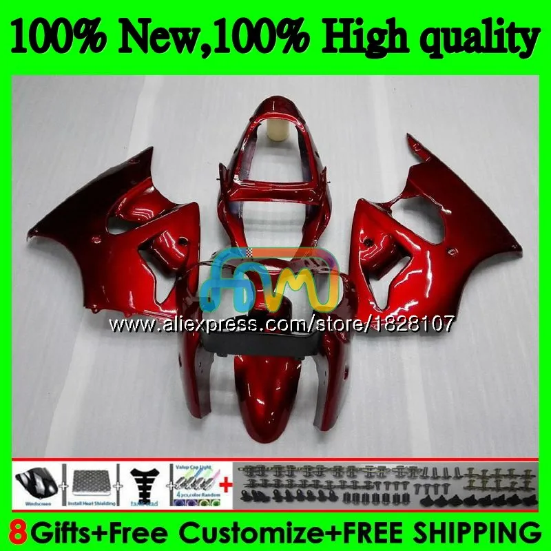 Корпус для KAWASAKI ZX-636 ZX 6R 636 600 CC 6 R ZX636 13BS. 15 600CC ZX-6R женская обувь из блестящей Красной ZX600 ZX6R 00 01 02 2000 2001 2002 обтекатель