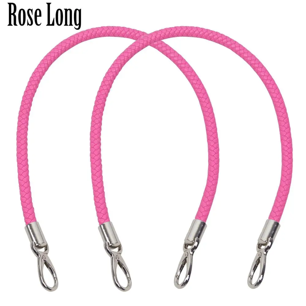 rose long Новинка, huntfun, 1 пара длинных коротких ремней для мини-Сумки С О-образным карманом, женская сумка с ручками, кожаные ручки для OBag, корзина с Луной - Цвет: rose long