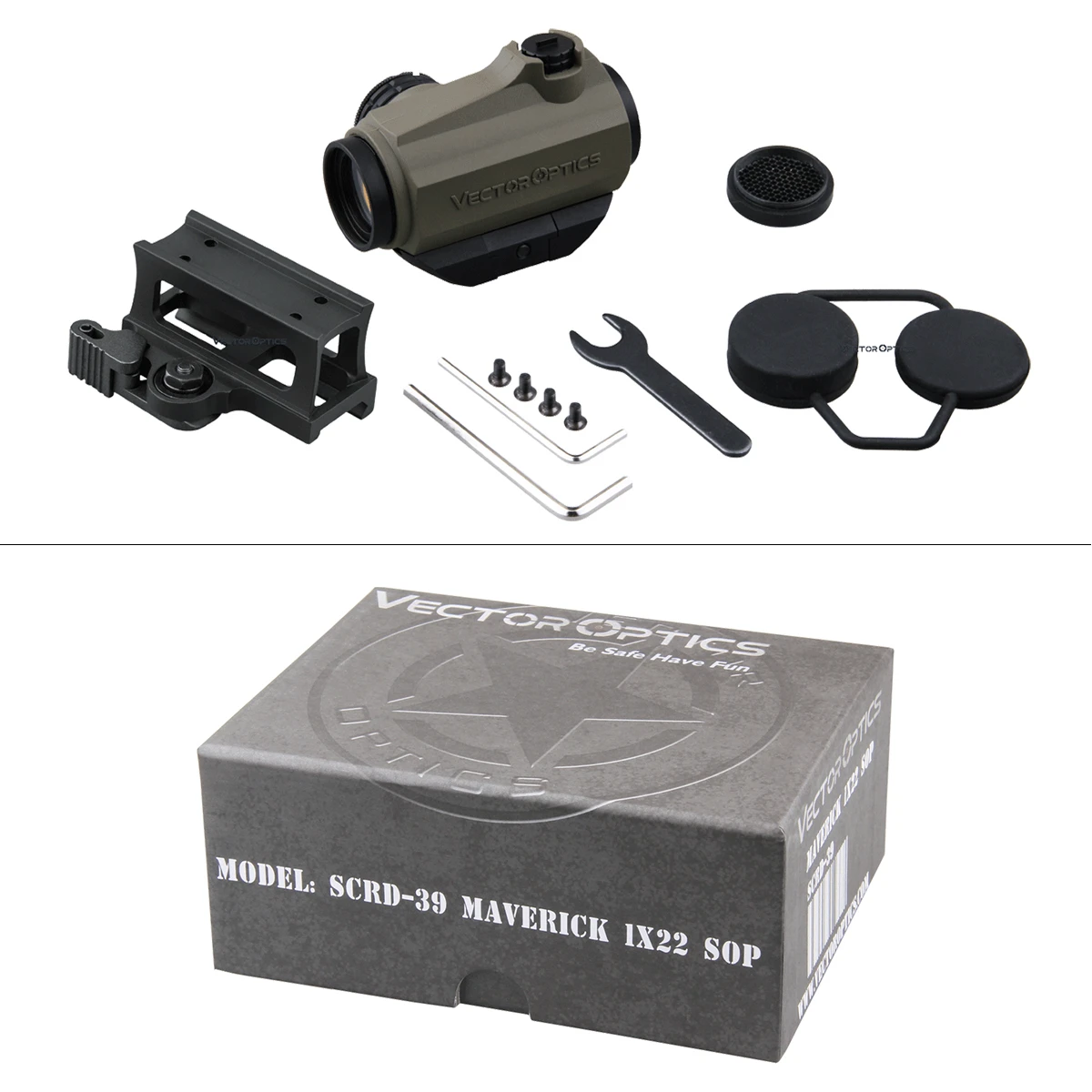 Оптический прицел Vector Optics Maverick 1x22 SOP оптический Коллиматорный с красной точкой QD
