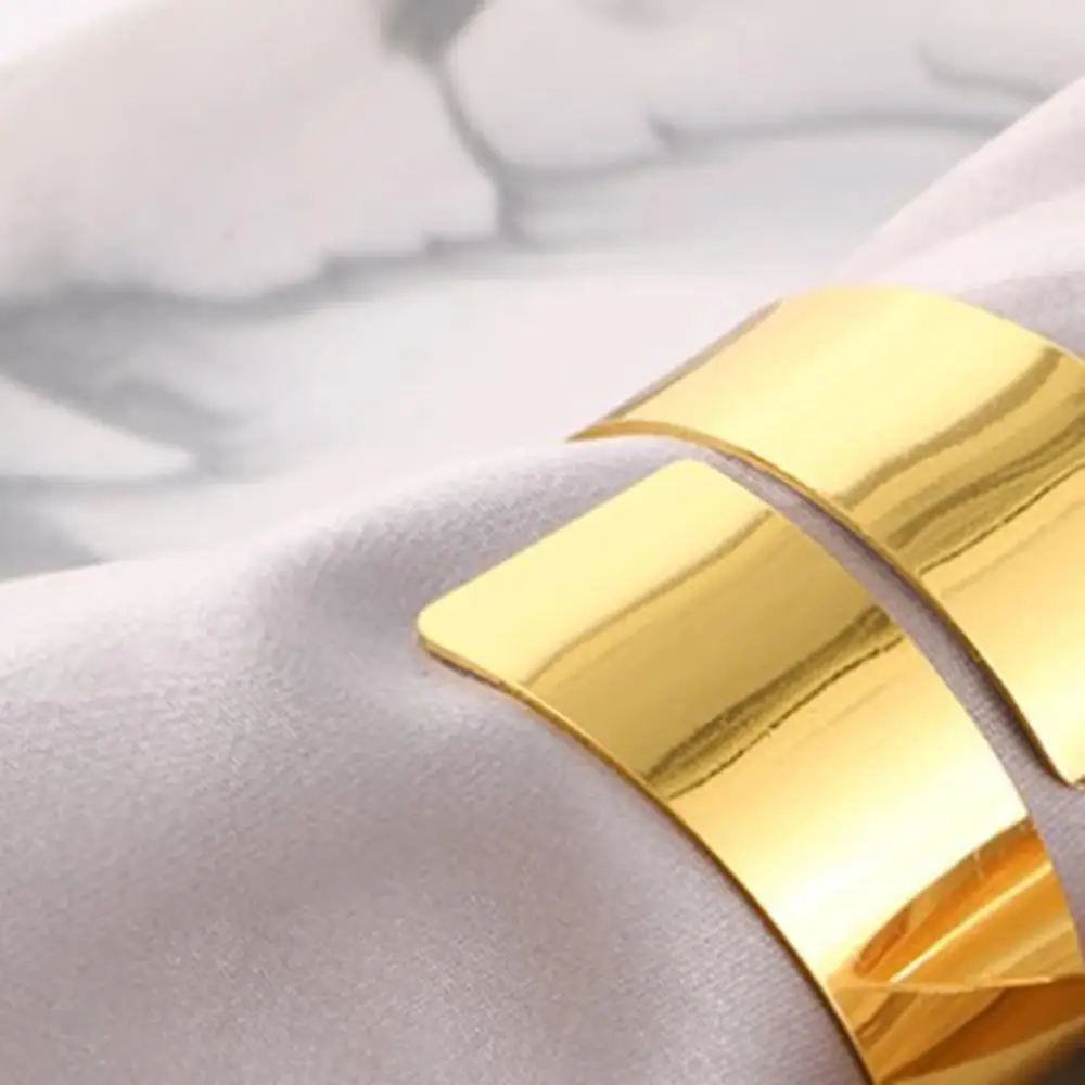 1PC Serviette Rings Napkin Holder Table Dinner Towel Napkin Ring Decoration for Wedding Party Hotel Banquet Silver Gold