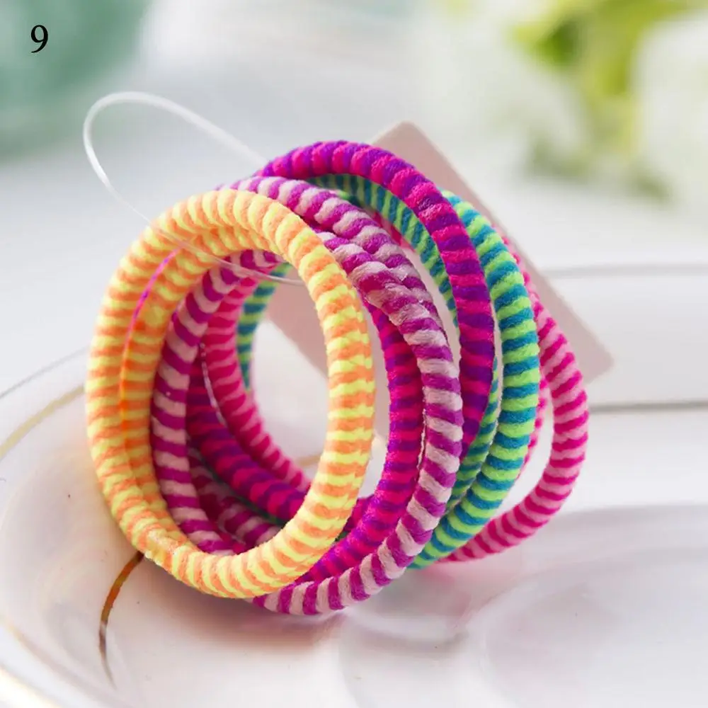 10pcs 09 10/50 шт в наборе, для девочек цветная спиральная резинки для волос резинки дети милые резиновую ленту повязки для волос, резинка для волос аксессуары - Цвет: 10pcs 09