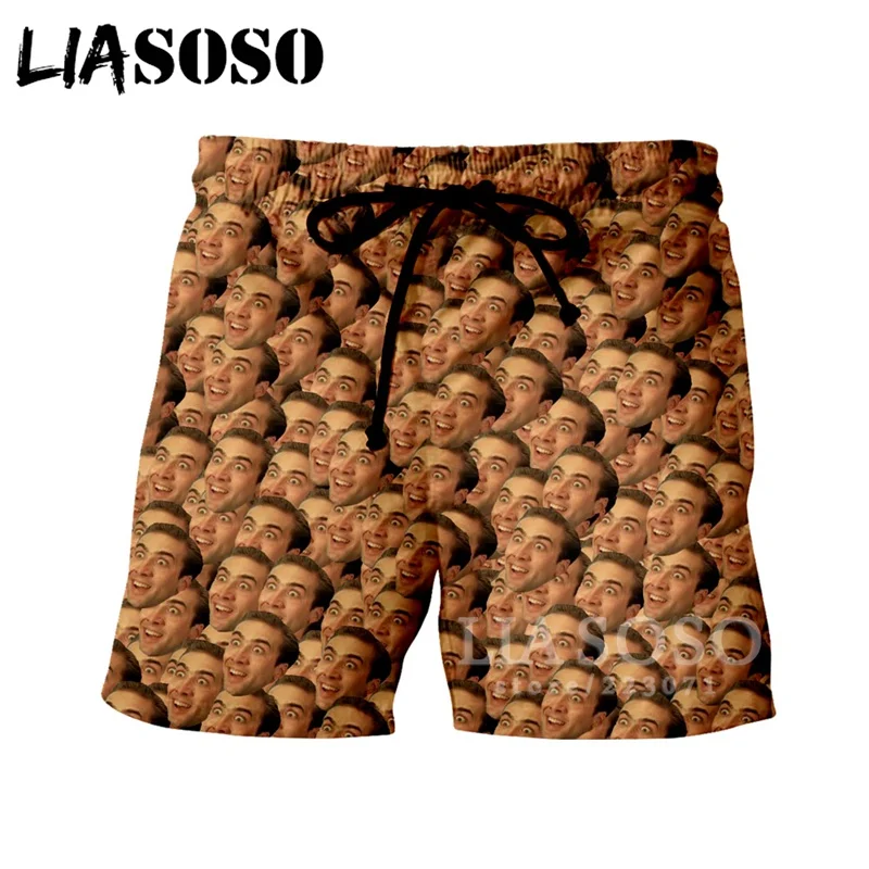 LIASOSO, высококачественные модные шорты, 3D принт, звезда, Николя, клетка, шорты для пляжа, фитнеса, свободные, спортивные, бодибилдинг, плавки, 27 - Цвет: As show 1