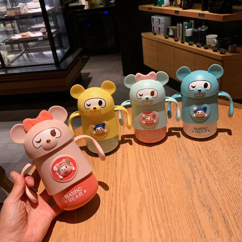 

Children's Cartoon 316 Stainless Steel Thermos Flask with Straws New Fashion Cute Thermos Stainless Steel Portable Water Bottle