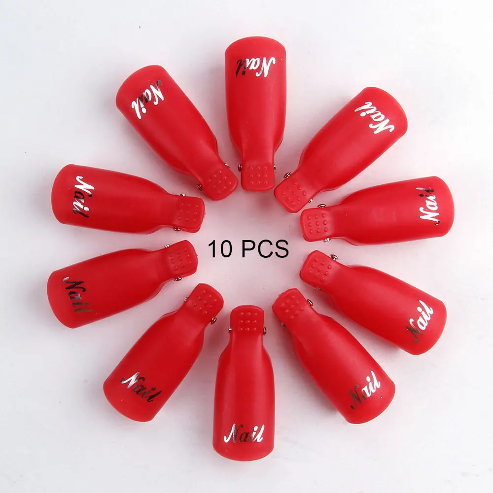 Лаки для ногтей приспособления для удаления вмятин без ворса жидкость для снятия геля обертывания degreaser салфетки для ногтей моющее средство хлопок инструмент для маникюра ногтей - Цвет: 10Pcs Red