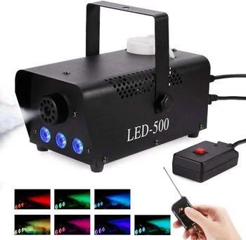 

High Quality Wireless control LED 500W Fog Smoke Machine Remote RGB color Smoke ejector LED DJ Party Light Smoke Thrower