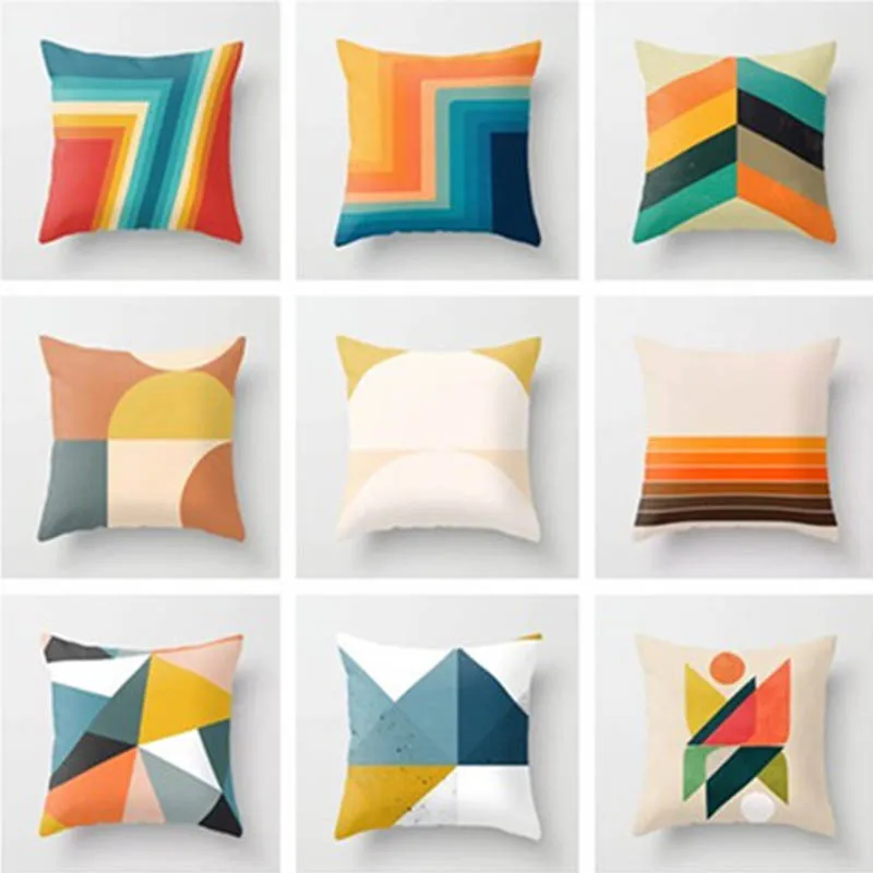 

Pillow case 45*45 Modern minimalist geometric abstract printed polyester pillowcase Square decorative pillowcase