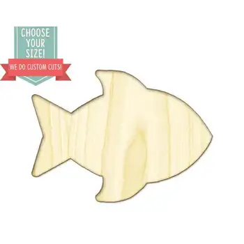 

Fish Wood Cut Out - Custom Choose Your Size - Laser Cut Wooden Art Craft Supplies Wall Hanging Decor Wedding Nursery DCS0004