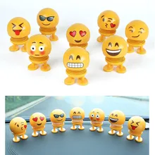 1 шт. мультяшная пластиковая забавная качающаяся голова встряхивала головой кукла Экспрессия пакет милый креативный автомобиль украшения Декор