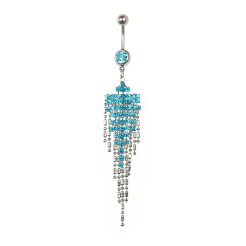 Medical Steel Crystal Rhinestone Body Piercing Jewelry Silver Plated Bar Ball Barbell Belly Navel Button Ring Body Jewelry