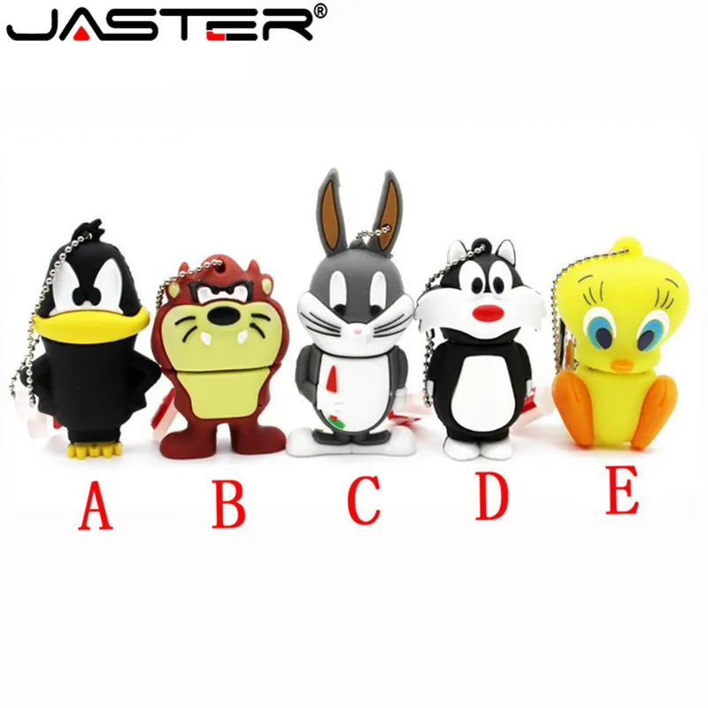 Usb флеш накопитель JASTER cartoon5 64 ГБ кролик Лев утка usb 2 0 4 8 16 32 милый подарок|USB
