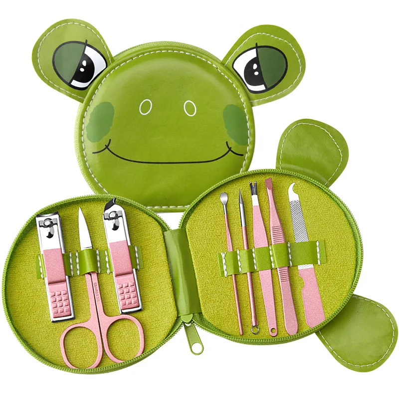 8Pcs Cartoon Design Pedicure Manicure Set Nail Cuticle Clippers Cleaner Grooming Kit Case Tool MS31 2
