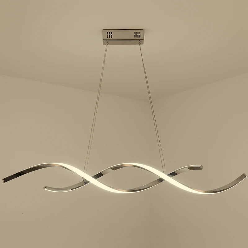 Новая хромированная/позолоченная современная светодиодная Люстра для столовой, кухни, комнаты, светодиодная люстра, 90-260 В, подвесной светильник