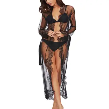 

New Women Mesh Sheer Nightdress Lace Lingerie Sleepwear Long Dress Robe Nightie Gown Women Mesh Sheer Nightdress,Sleepwear