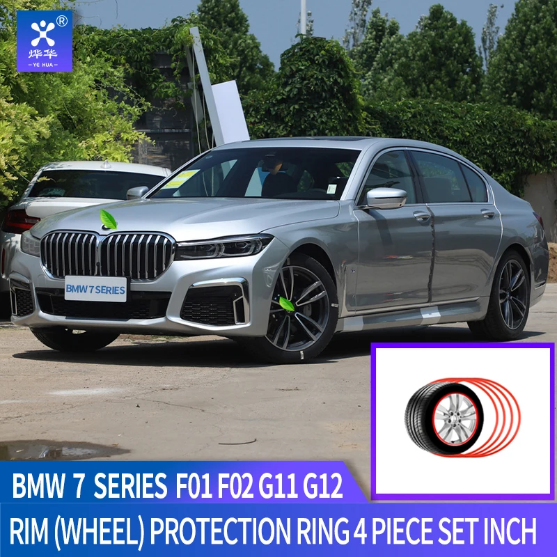 

Rim (Wheel) Protection Ring Fit For BMW 7 Series G11 F01 19''20''4 Piece Set Inch Hub Cap Leather Hub Conservation Circ